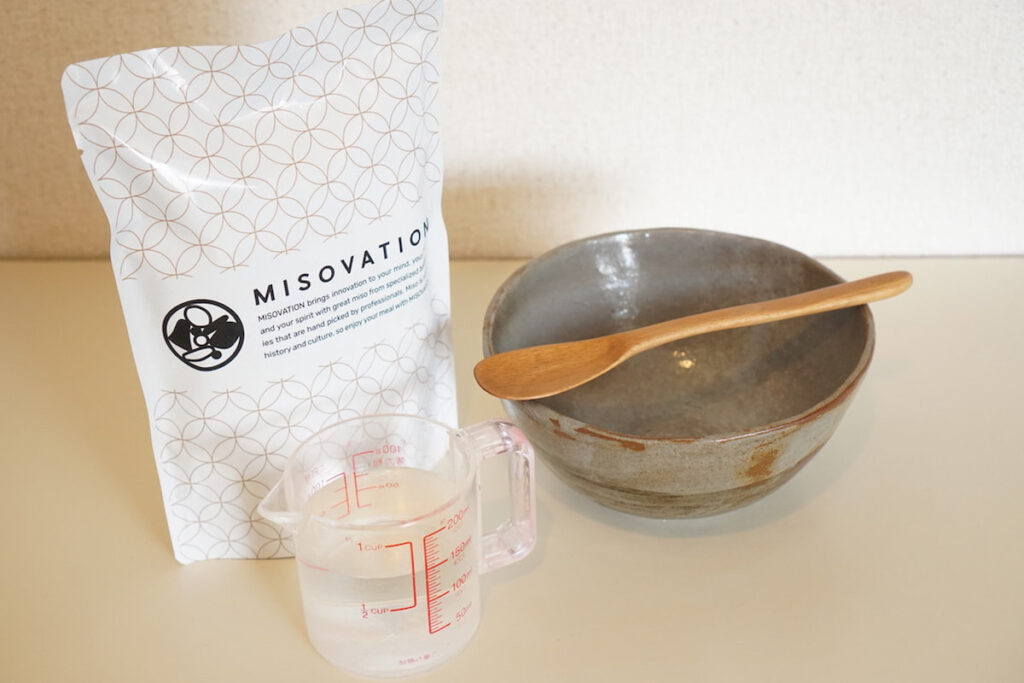 ミソベーションを水でつくるときに必要なもの